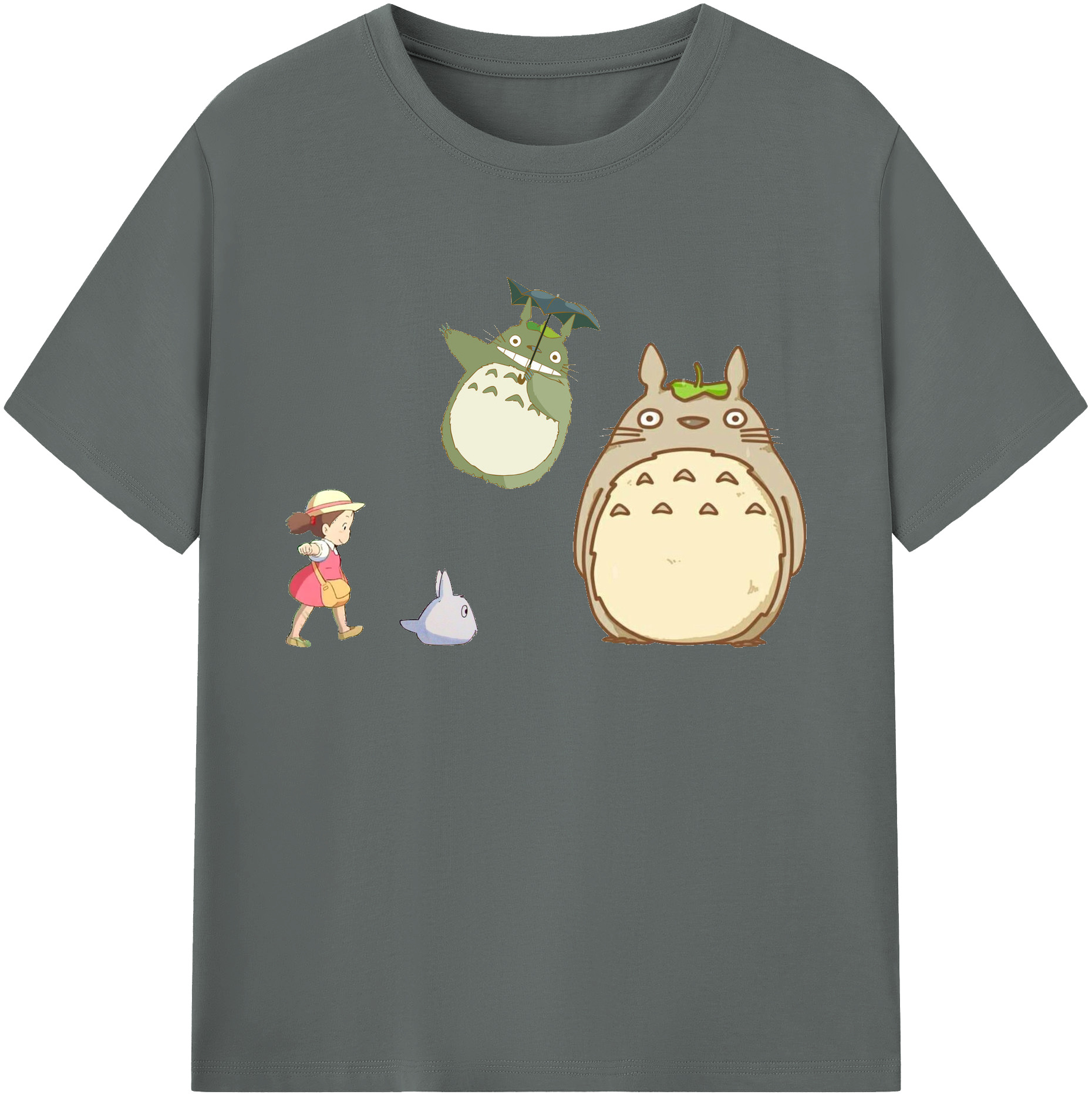 （画像用） となりのトトロ 草壁メイ 草壁サツキ My Neighbor Totoro Satsuki Kusakabe Mei Kusakabe 綿100％ メンズ半袖Tシャツ｜肌触りやわらか＆通気性